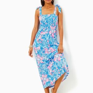 Lilly Pulitzer Kailua Smocked Maxi Dress - Multi Bahamian Rhapsody XL